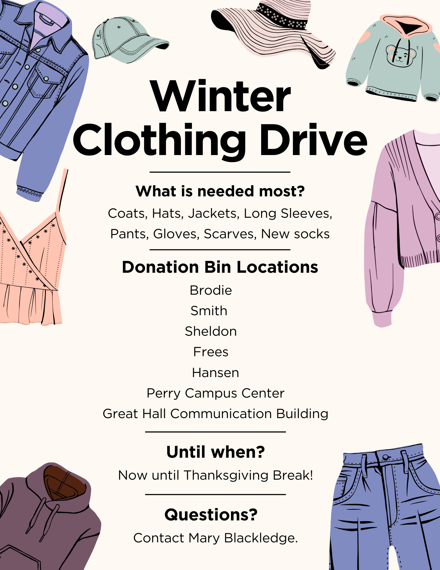 Clothing drive aims to keep students warm